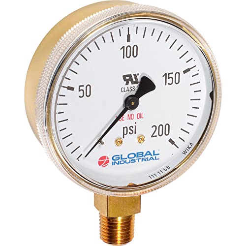 2" Compressed Gas Gauge by Global Industrial – Polished Brass, Model 52925872