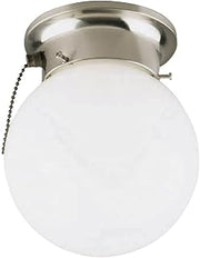 Canarm 6 in. Brushed Nickel Incandescent Flush Mount Ceiling Light Fixture with Pull Chain - 1 Each