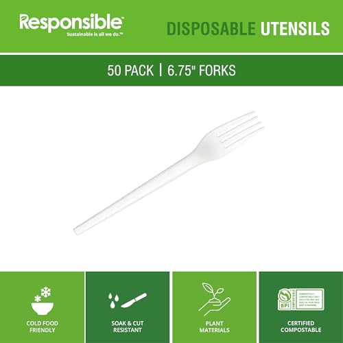Responsible Products 6.75" Forks White (50 Count) / White / 50 Forks