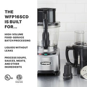 Waring 4Q Food Processor | Dicing Kit & Feed Chute / 4 Quart / Clear Commercial Mixers