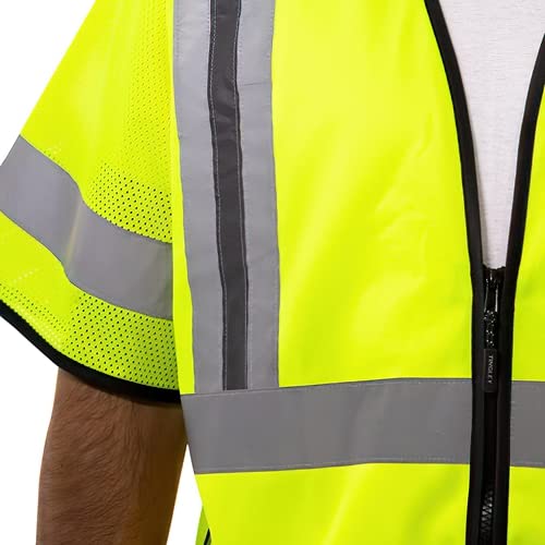 Class 3 X-Back Vest by TINGLEY – Large-X-Large, Polyester, Fluorescent Yellow-green, Model V73432C