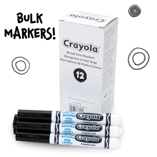 Crayola Black / 12 Count (Pack of 1) / Standard Packaging Coloring Pens & Markers