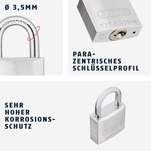 ABUS 1 / Multicolor / 20 mm Keyed Padlocks