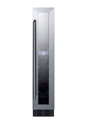 Summit 6" Wine Cellar by Summit Appliance – 6 inches wide, 5.3 liters, Stainless Steel, Glass / Black, Model SWC007