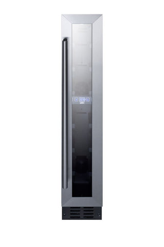 Summit 6" Wine Cellar by Summit Appliance – 6 inches wide, 5.3 liters, Stainless Steel, Glass / Black, Model SWC007