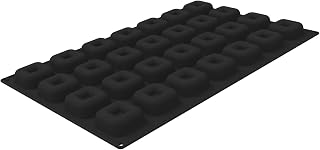 Silikomart SQ090 Silicone Pan with 28 Square-Savarin Cavities 2.68 Inch x 2.68 Inch x 1.02 Inch High