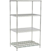 Nexelon, 4 Tier, Wire Shelving Unit, 1 Heavy Duty Shelf, 30" W x 24" D x 74" H – Alloy Steel, Blue, Model 243071DSN