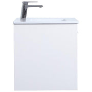24 Inch Single Bathroom Floating Vanity in White by Elegant Decor – 24" - Single, Engineered Wood, Brushed Nickel,white, Model VF43024WH