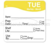 DayMark - 1122132 - DissolveMark 2 in x 2 in Tuesday Shelf Life Label