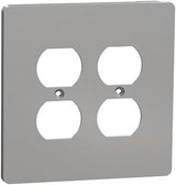 Square D by Schneider Electric Square D X Series Outlet Wall Plate, 2 Gang Mid Size Plus Duplex, Matte Gray