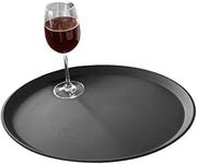 Cambro - 2500CT110-19 in x 23 in Oval Black Camtread Serving Tray