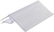 HUBERT Plastic Glass and Wood Closed Face Shelf Sign Holder - 3" L x 1 1/4" H