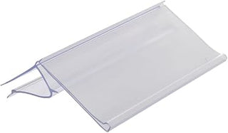 HUBERT Plastic Glass and Wood Closed Face Shelf Sign Holder - 3" L x 1 1/4" H