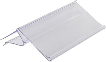 HUBERT Plastic Glass and Wood Closed Face Shelf Sign Holder - 3" L x 1 1/4" H