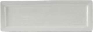 Tuxton China BWH-1603 Plate, 16" x 5-1/2" x 1-1/8" H, Rectangular, Medium Rim, Microwave and Dishwasher Safe, Oven Proof, Fully Vitrified, Ceramic, DuraTux, White, Pack of 12