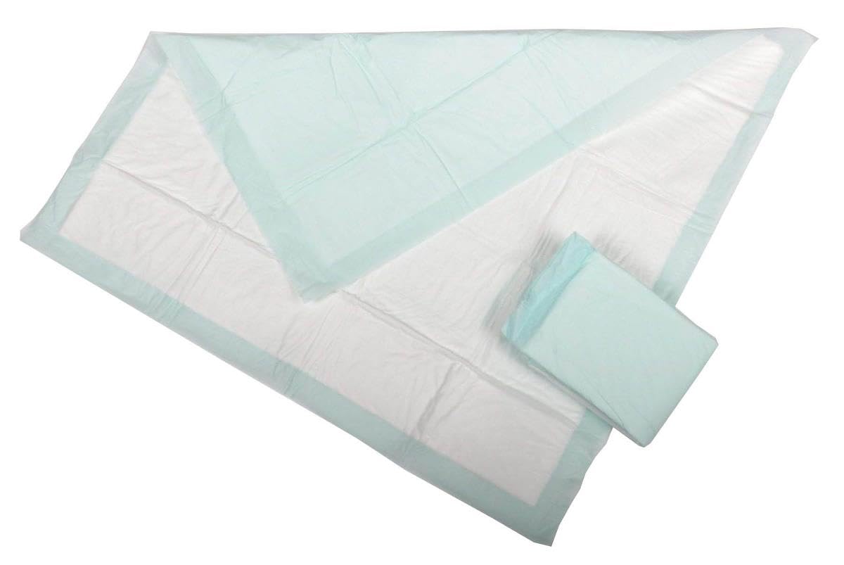 Deluxe Polymer-Filled Underpads by Medline – 30" x 36", Polypropylene (PP), Green, Pack of 10, Model MSC282033PZ