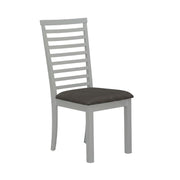Rubberwood Upholstered Ladder Back Side Chairs Set of by Starlight Canyon Home – Rubberwood Solids with Mindy Veneers, Grey, Pack of 2