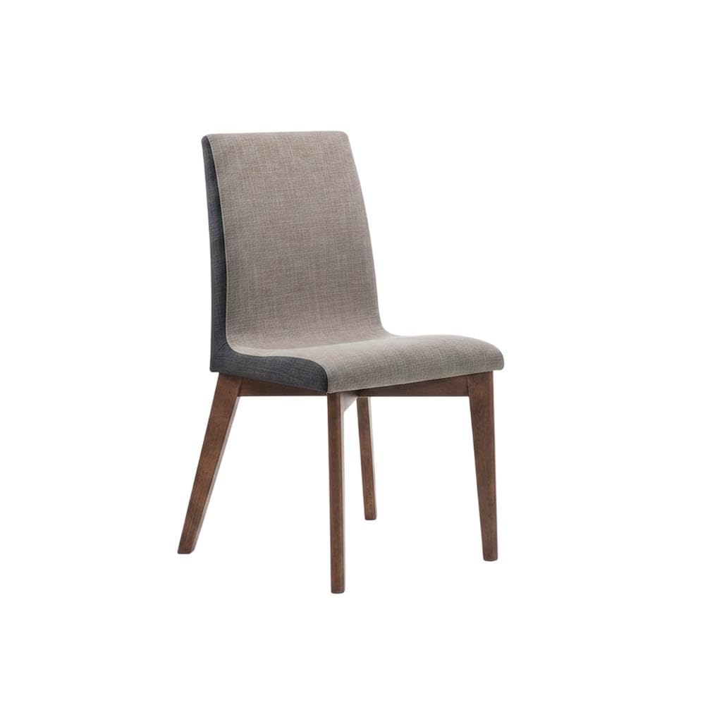 Mid-Century Modern Upholstered Dining Side Chair with Wood Legs Set of by Furnifact – Upholstered, Brown, Pack of 2