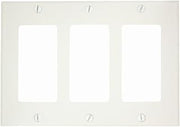 Leviton 3-Gang Decora/GFCI Device Wallplate, Standard Size, Thermoset, Device Mount, 80411-NW, White