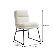Faux Leather Upholstered Dining Chairs Set of by Furnifact – Metal, Vanilla, Pack of 2