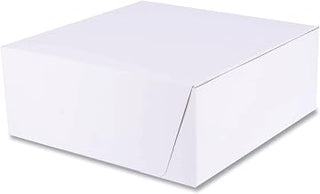 SCT White One-Piece Non-Window Bakery Boxes, Standard, 10 x 10 x 4, White, Paper, 100/Bundle