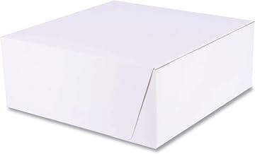 SCT White One-Piece Non-Window Bakery Boxes, Standard, 10 x 10 x 4, White, Paper, 100/Bundle