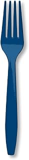Creative Converting Touch of Color Premium 24 Count Plastic Forks, Navy