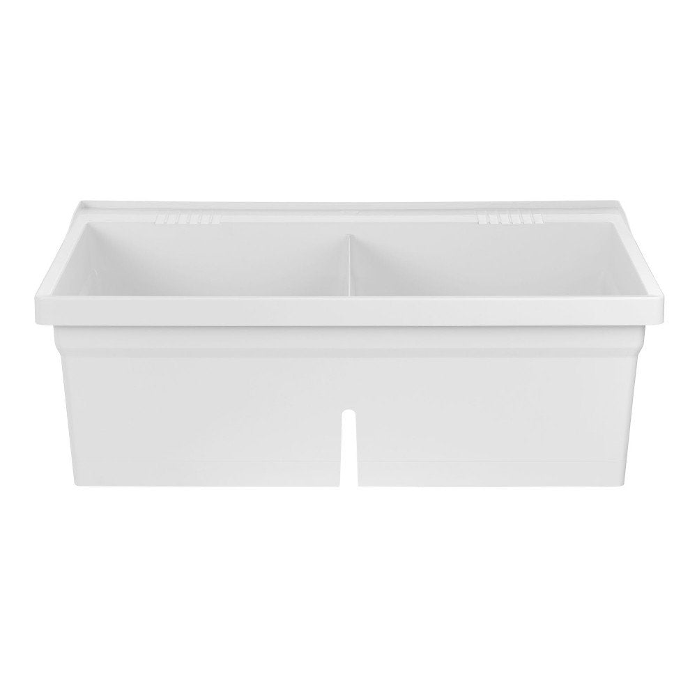 FLTD11 Molded-Stone Double-Bowl Laundry Tub by Fiat – Plastic, Almond, Model FLTD II