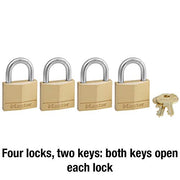 Master Lock 1 / Keyed-Alike / 4 Pack Keyed Padlocks