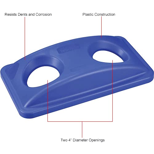 Bottles & Cans Recycling Lid for Slim Trash Container by Global Industrial – 23.0 gallons, Plastic, Blue, Model A-PR004BL