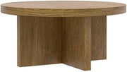 Starlight Canyon Home Oak Round Coffee Table Modern Rustic Design Single Piece Durable Wood Surface Stable Construction for Living Room, Lounge, or Office Use