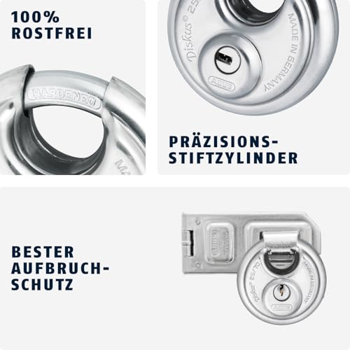 ABUS 90mm / Single / Silver Keyed Padlocks