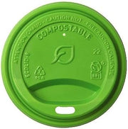 Vegware 79-Series Compostable Coffee Cup Lids, Case of 800, Fits all 79-Series Cups, Veridian Green Flat Lids, Plant Based CPLA Plastic, Disposable
