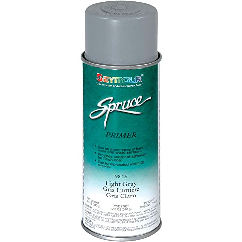 Spruce General Use Spray Paint 12 Oz. Light Gray 12 Cans/Case by Seymour – 16 oz. Aerosol Can, Light Gray, Model 98-15
