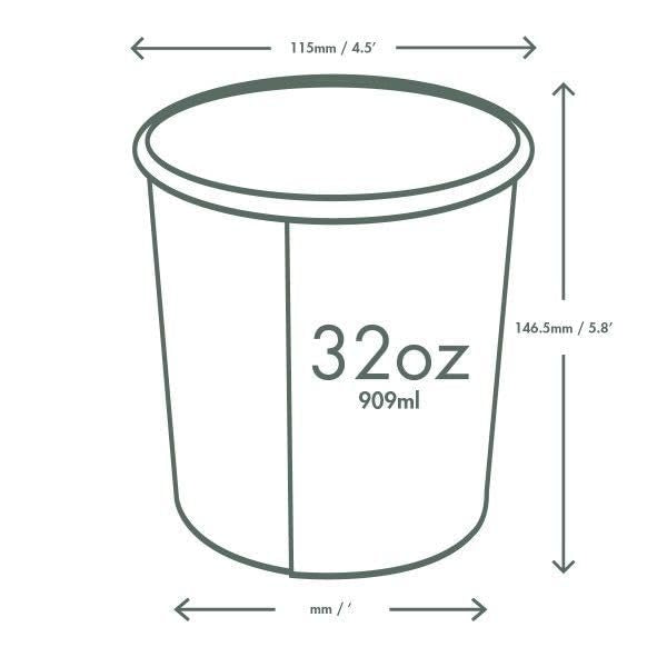 Vegware 32oz / White / Container Food Storage Containers