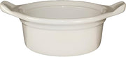 International Tableware Ceramic Casserole Dish, 8 oz, American White/Brown Band/Speckles