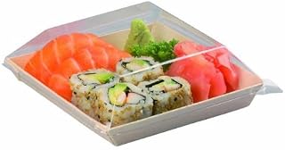 PacknWood 210SAMLT1313 Clear Lid for Square Samurai Tray - 100 / CS