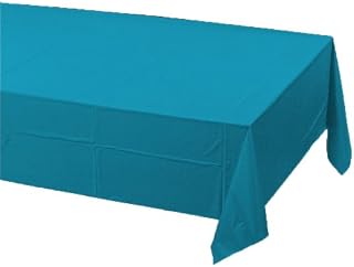 Creative Converting Touch of Color Plastic Table Cover, 54 by 108-Inch, Turquoise