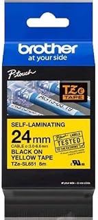 Brother Self-Laminating Tape - 15/16" Width - Rectangle - Black On Yellow - Water Resistant