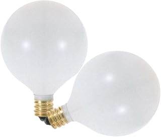 Satco S3753 120V Candelabra Base 25-Watt G16.5 Light Bulb, Satin White