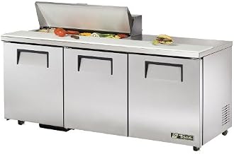 True TSSU-72-10-ADA-HC 72" ADA Compliant Refrigerated Sandwich Salad Unit, Fits (10) 1/6 Size Pans, Three Full Doors