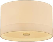 Hudson Valley Lighting Ashland 3-Light Flush Mount | Aged Brass Drum Ceiling Light with White Linen Shade & Etched Diffuser | Modern Classic Fixture for Living or Entry | 8914-AGB
