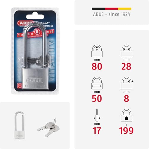 ABUS 1 / Gray / 50 mm lock body, high shackle Keyed Padlocks
