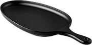 CAC Melamine Skillet Oval With Handle Matte Black 11-1/4"x7-1/4" 15-3/4"OL, Box of 12