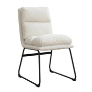 Faux Leather Upholstered Dining Chairs Set of by Furnifact – Metal, Vanilla, Pack of 2