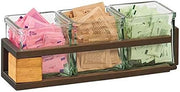 Sierra Collection – Jar Display – 13W x 5D x 4.25H – Reclaimed Wood, Bronze-Painted Metal, 3 Glass Jars