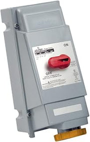 Leviton 460MI12W 60 Amp, 125/250 Volt, IEC 60309-1 & 60309-2, 3P, 4W, North American Pin & Sleeve Mechanical Interlock, Industrial Grade, IP67, Watertight, Non-Fused - ORANGE