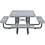 Global Industrial Grey / 81D x 81W x 29.5H in / Industrial Picnic Tables