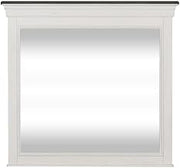 Liberty Furniture Crown Mirror in White with Charcoal Gray Cap Rail, Wide Landscape Design for Elegant Makeup Application and Style
