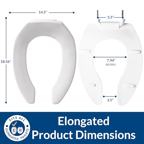 Bemis White / Elongated (Pack of 2) / Elongated,Open Front Toilet Seats